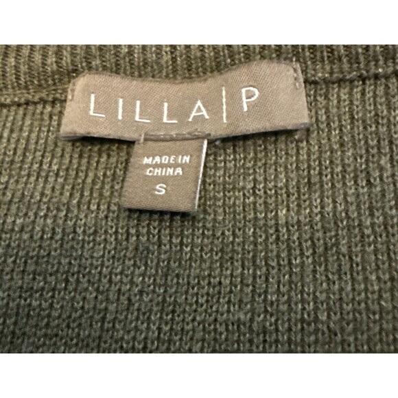 Lilla P GREEN Puffed Long Sleeve Crew Neck Sweater Dress Tunic Women’s Size S - Picture 6 of 10